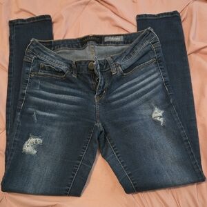Aeropostale Dark Blue Distressed Skinny Jeans